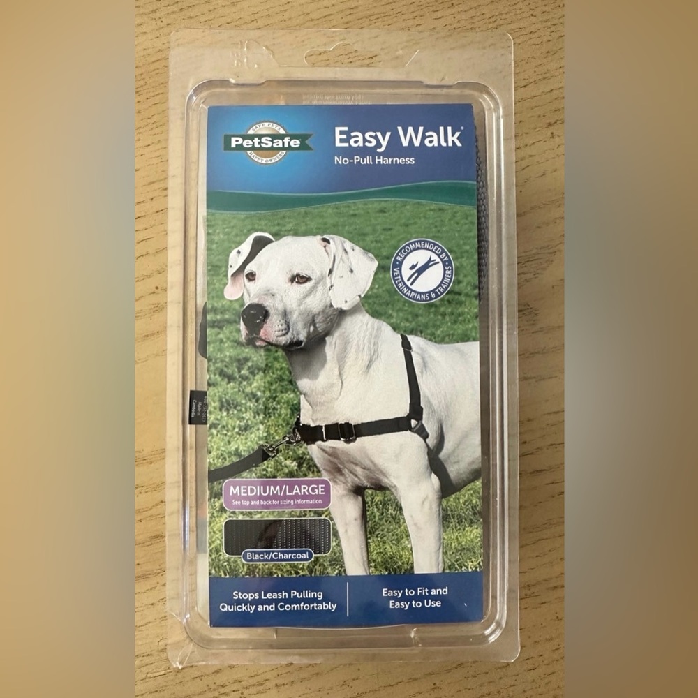PetSafe Easy Walk Dog Harness Black/Charcoal No pull Medium/Large